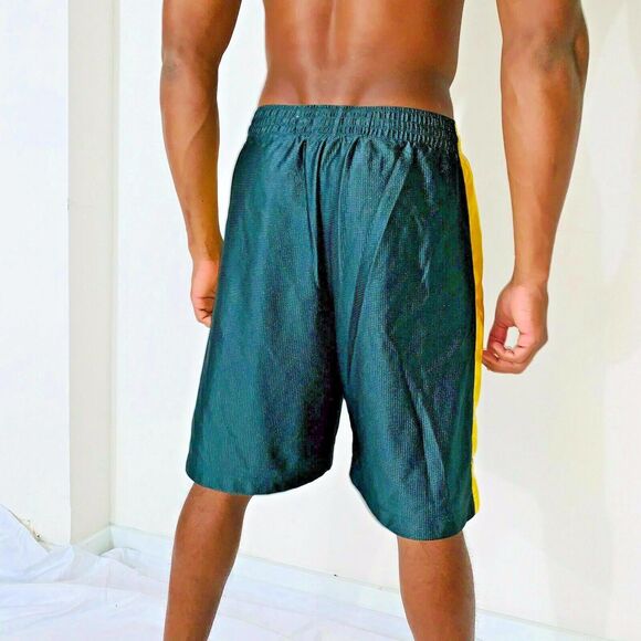 Nike Vintage Rare Dazzle Basketball Shorts Gray Gold Yellow Silky Satin Soft Med - Picture 3 of 12